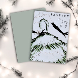 水彩流行ファッションモデルクリスマス シーズンカード
