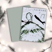 水彩流行ファッションモデルクリスマス シーズンカード