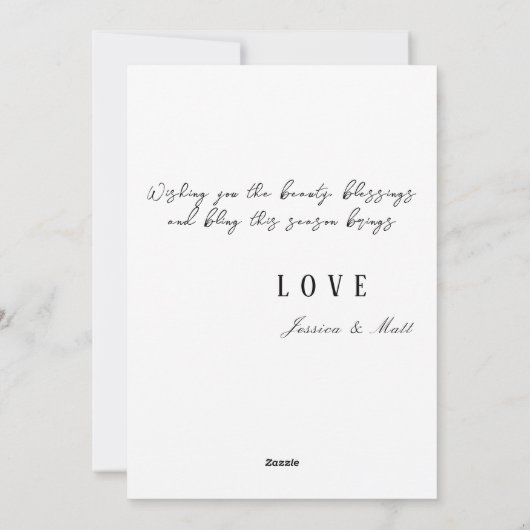 水彩流行ファッションモデルクリスマス シーズンカード (裏面)