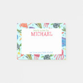 水彩海の生き物ランチノパーソナライズされたート ポストイット (正面)