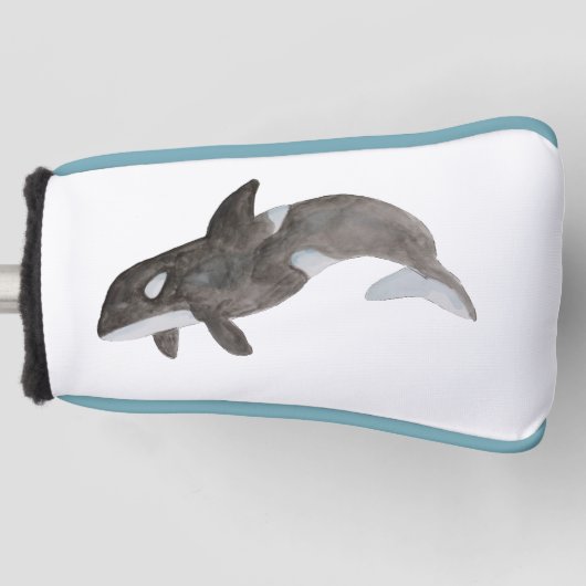 水彩海アニマルキラーホエールオルカ ゴルフヘッドカバー (正面)