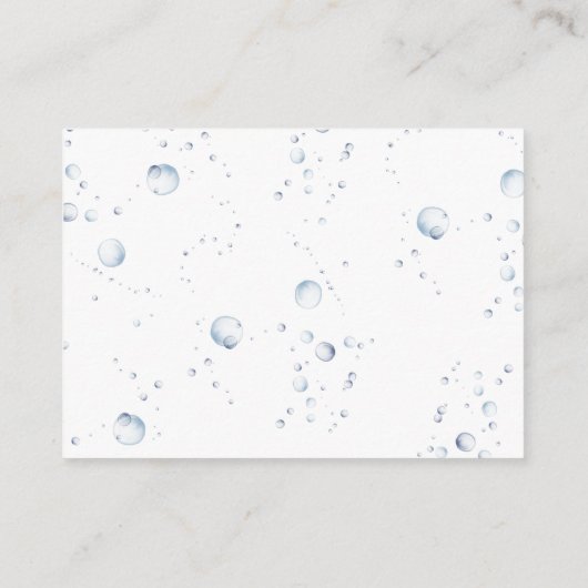 水彩海イルカ – おむつラッフル エンクロージャーカード (裏面)