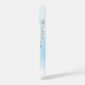 水彩海ウミガメ名前をカスタムする iPhone 15ケース (左側面)