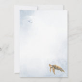 水彩海ウミガメ赤ちゃんシャワー 招待状 (裏面)