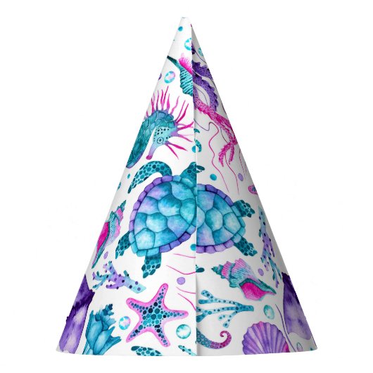 水彩海クリージャーズザシーズ誕生日 パーティーハット (裏面)