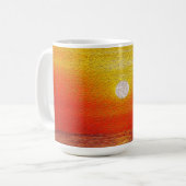 水彩海サンセットサマービーチ波 コーヒーマグカップ (正面左)