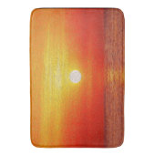 水彩海サンセットサマービーチ波 バスマット (正面縦)