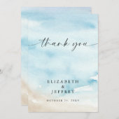 水彩海シーサマービーチサンキューカード サンキューカード (正面/裏面)