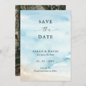 水彩海シーサマービーチ写真 セーブザデート (正面/裏面)