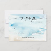 水彩海シーサマービーチ結婚式 出欠カード (正面)