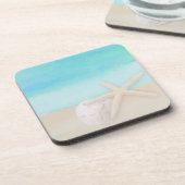 水彩海ヒトデとサンドドルコースター コースター (左側)