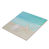 水彩海ヒトデと砂ドル タイル (側面)