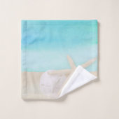 水彩海ヒトデと砂ドル バスタオルセット (ウォッシュタオル)