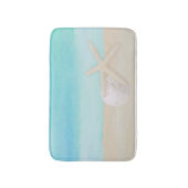 水彩海ヒトデと砂ドル バスマット (正面縦)