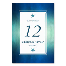 水彩海ヒトデビーチ結婚式番号 テーブルナンバー