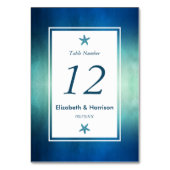 水彩海ヒトデビーチ結婚式番号 テーブルナンバー (裏面)