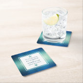 水彩海ヒトデビーチ結婚式 スクエアペーパーコースター (インサイチュ)