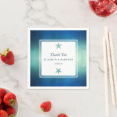 水彩海ヒトデビーチ結婚式 スタンダードカクテルナプキン (インサイチュ)