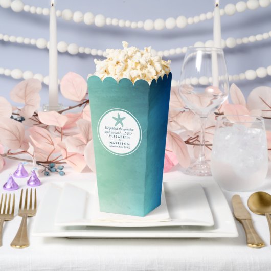 水彩海ヒトデビーチ結婚式 フェイバーボックス (ウェディング)