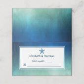 水彩海ヒトデビーチ結婚式 プレイスカード (外部開封)