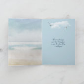 水彩海ビューおよびビーチ結婚式 招待状 (内部)