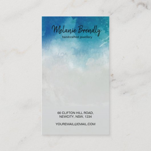 水彩海ビーチサマーイヤリングディスプレイ 名刺 (裏面)