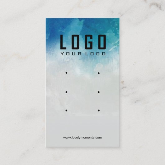 水彩海ビーチサマーイヤリングディスプレイ 名刺 (正面)