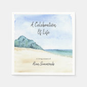 水彩海ビーチショアーズお祝いの生活 スタンダードカクテルナプキン (正面)