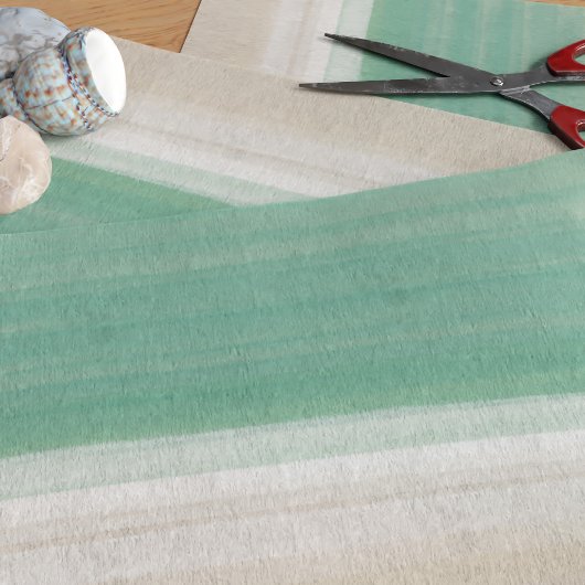 水彩海ビーチターコイズ砂ティッシュペーパー 薄葉紙