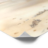 水彩海ビーチバードポスター ポスター (角)