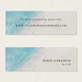 水彩海ビーチブルー結婚ズのウェブサイトカード (正面&裏面)