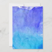 水彩海ビーチ婚約シャワーまたはパーティー 招待状 (裏面)