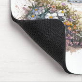 水彩海ビーチ（花あり） マウスパッド (コーナー)