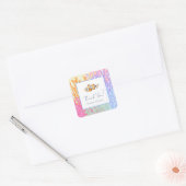 水彩海ピエロ魚の誕生日パーティー スクエアシール (封筒)