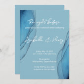 水彩海ブルーアクアマリンリハーサルディナー 招待状 (正面/裏面)