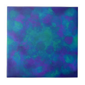 水彩海ブルーグリーンティール(緑がかった色)沿岸抽象芸術 タイル (正面)