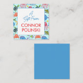 水彩海ライフ男の子の囲いからの贈り物 ノートカード (正面/裏面)