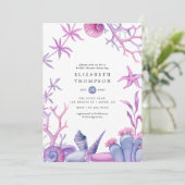 水彩海ライフ航海のブライダルシャワー 招待状 (スタンド正面)