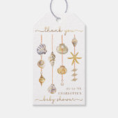 水彩海リトルパールベビーシャワーギフトラベル ギフトタグ (正面)