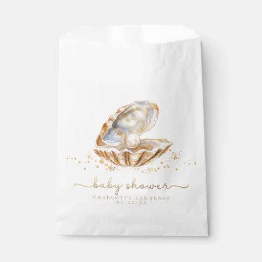 水彩海リトルパールベビーシャワー フェイバーバッグ (正面)