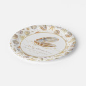 水彩海リトルパールベビーシャワー ペーパープレート (アングル)