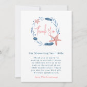 水彩海中ヒトデ&コーラルリーフ サンキューカード (正面)