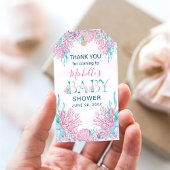 水彩海中赤ちゃんシャワーありがとう ギフトタグ