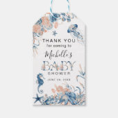 水彩海中赤ちゃんシャワーありがとう ギフトタグ (正面)