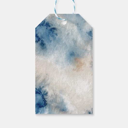 水彩海中赤ちゃんシャワーありがとう ギフトタグ (裏面)