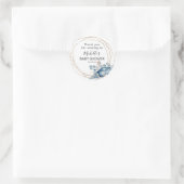 水彩海中赤ちゃんシャワーありがとう ラウンドシール (バッグ)