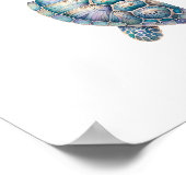 水彩海亀アート ポスター (角)