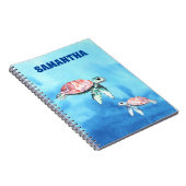 水彩海亀モノグラム名 ノートブック (右側)