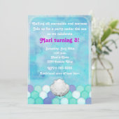 水彩海人魚シェルはかりで測招待状 招待状 (スタンド正面)