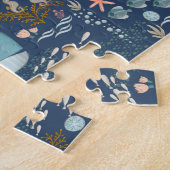 水彩海動物が青い芸術を探し求め見つける ジグソーパズル (側面)